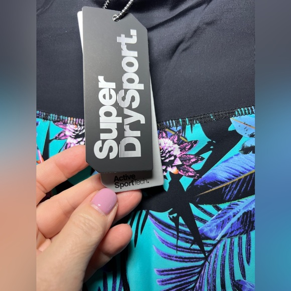 New Women's Superdry Active Mesh 7/8 Lucy Tropical Print Yoga Workout Size 8 - Picture 3 of 9